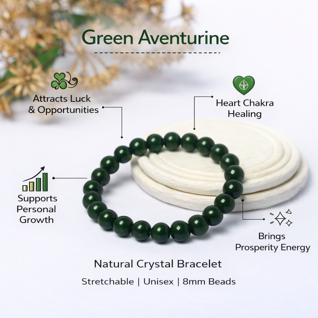 Original Green Aventurine Bracelet – Natural Crystal for Luck, Prosperity & Opportunity