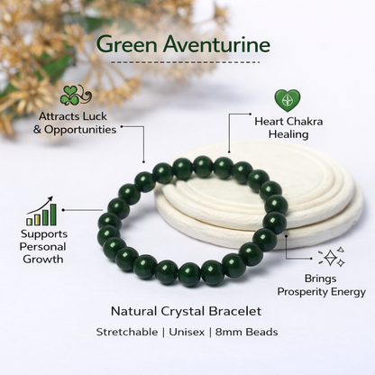 Original Green Aventurine Bracelet – Natural Crystal for Luck, Prosperity & Opportunity
