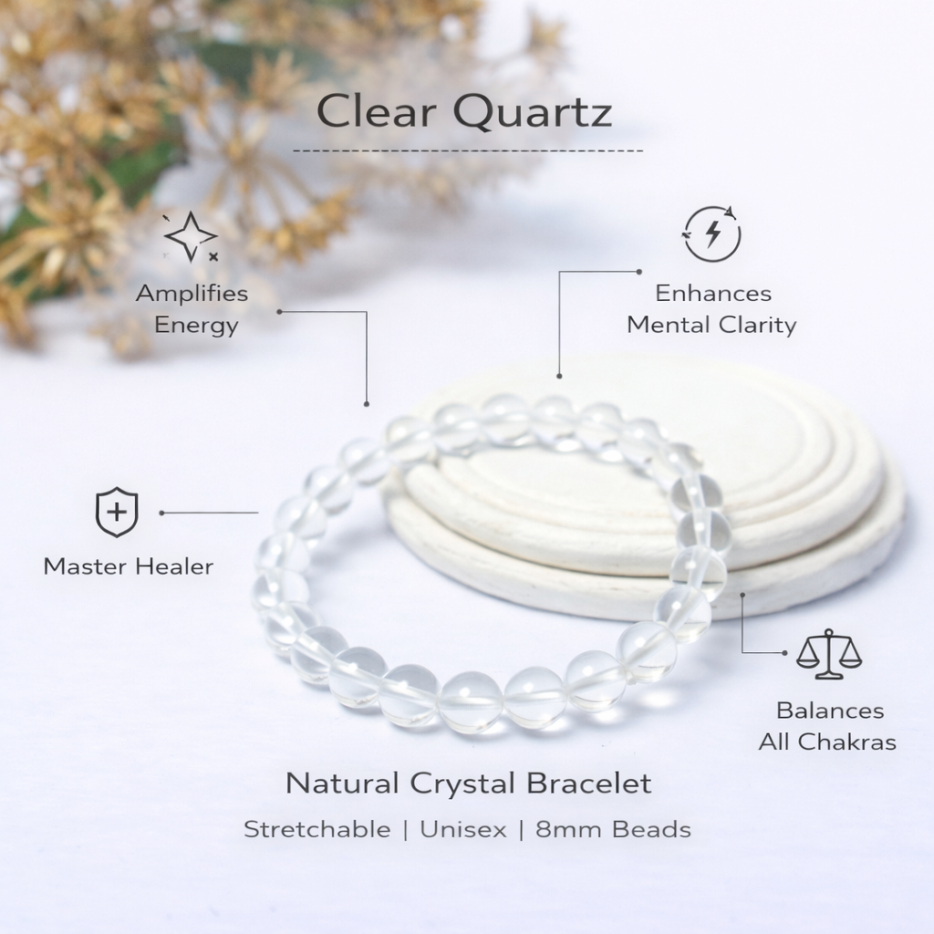 Original Clear Quartz Bracelet – Natural Crystal for Energy, Clarity & Healing