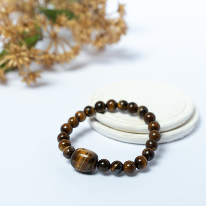 Tiger Eye Bracelet with Stone - ShudhShakti